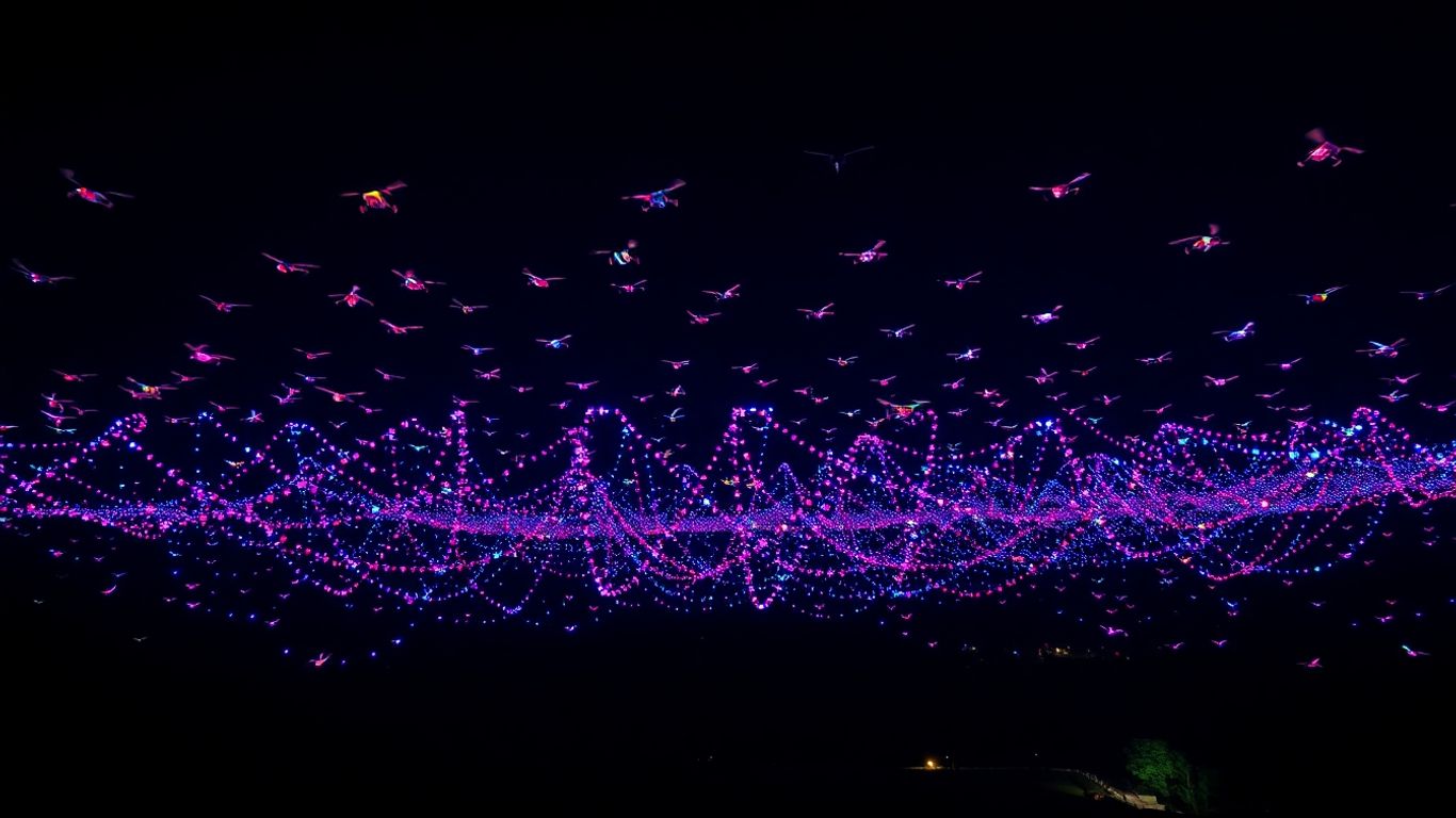 Bali festival drone show lights up night sky