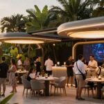 Modern event technology in a Bali venue.