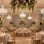 Elegant ballroom setup for a luxury event.